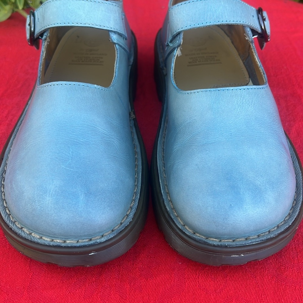 🏴 Blue Gray Vintage MIE Dr. Martens Chunky Mary Jane UK 7 EC❣️ - Picture 6 of 17
